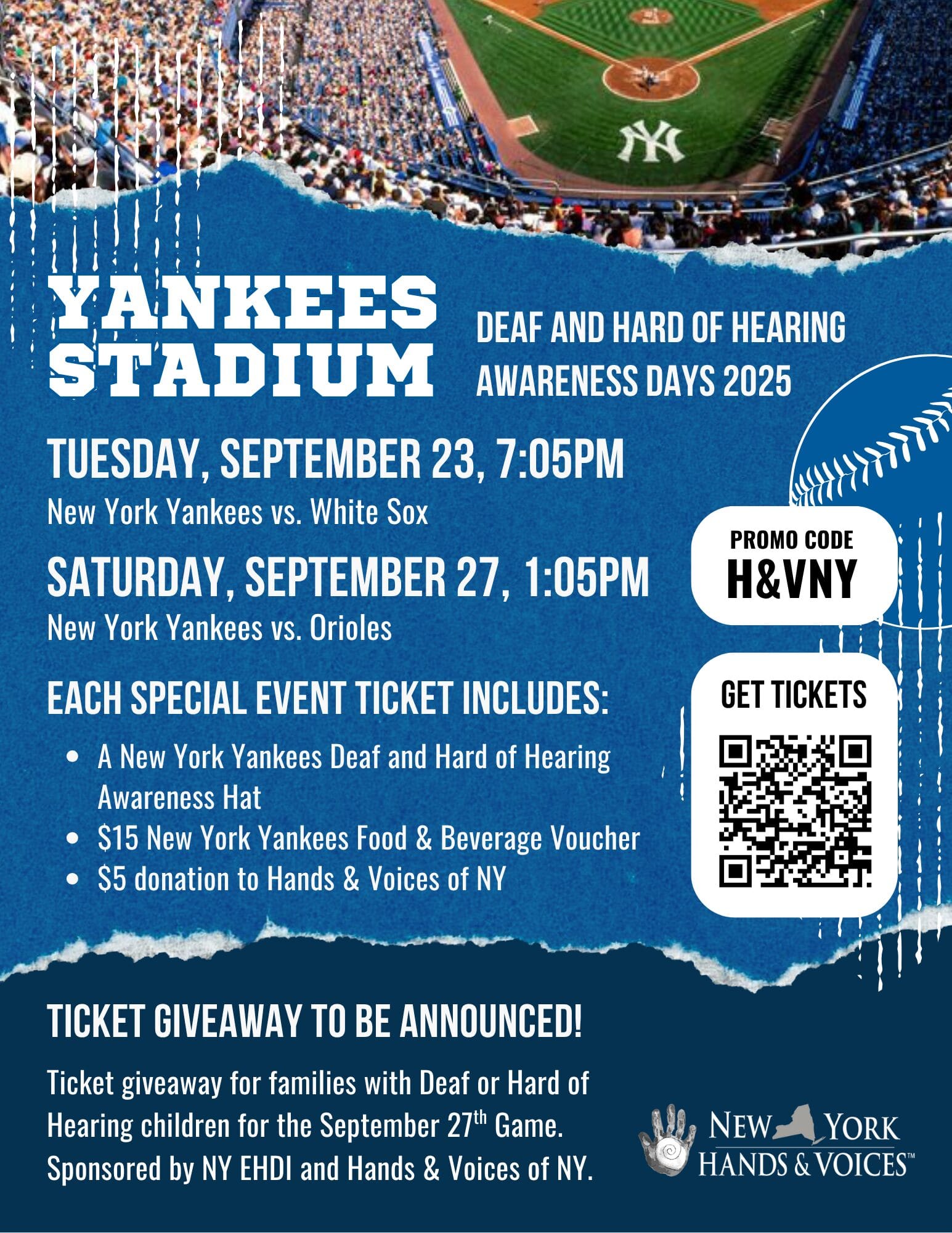 Yankees DHH Awareness - Flyer