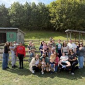 Albany Families gathering at the apple picking