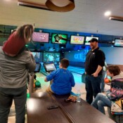 family gathering at bowling