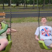 Children on swing